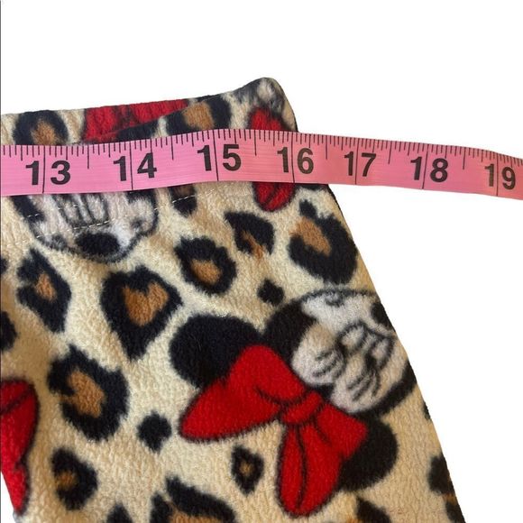 Disney Minnie Mouse Fleece Red Tan & Black Pajama Pants  Size Large - Picture 7 of 7